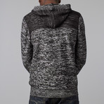 Marled Textured Pullover Hoodie // Black (2XL)