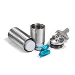 Large Dual Chamber Pill Holder (Stainless Steel)