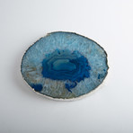 Agate Trivet + Silver Rim // Thick (Blue)