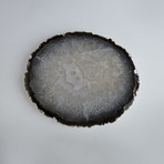 Agate Trivet + Silver Rim // Thick (Natural)