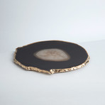 Agate Trivet + Gold Rim // Thin (Black)