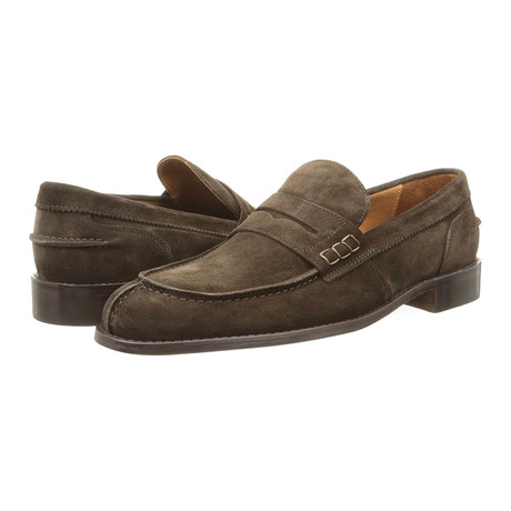 Alexander Trend // Split Toe Suede Penny Loafer // Dark Brown (Euro: 40)