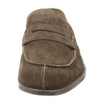 Alexander Trend // Split Toe Suede Penny Loafer // Dark Brown (Euro: 42)