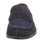 Alexander Trend // Split Toe Suede Penny Loafer // Blue (Euro: 41)