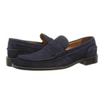 Alexander Trend // Split Toe Suede Penny Loafer // Blue (Euro: 41)