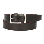 Hand-Painted Leather Belt // Dark Brown (S)