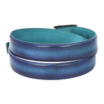 Dual Tone Leather Belt // Blue + Turquoise (S)
