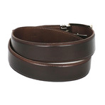 Hand-Painted Leather Belt // Dark Brown (M)