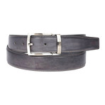 Hand-Painted Leather Belt // Grey (L)