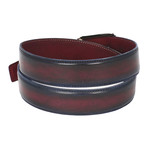 Hand-Painted Leather Belt // Navy (L)