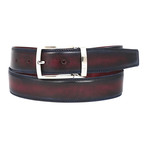 Hand-Painted Leather Belt // Navy (S)
