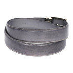 Hand-Painted Leather Belt // Grey (S)