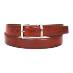 Hand-Painted Leather Belt // Reddish Brown (2XL)