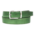 Hand-Painted Leather Belt // Green (L)