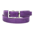 Hand-Painted Leather Belt // Purple (L)