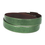 Crocodile Embossed Calfskin Leather Belt // Green (XL)