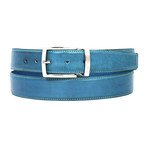 Hand-Painted Leather Belt // Sky Blue (S)