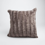 Chinchilla Stripe Cuddle Fur Pillow // Charcoal (14"L x 20"W)