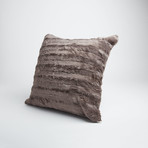 Chinchilla Stripe Cuddle Fur Pillow // Charcoal (14"L x 20"W)
