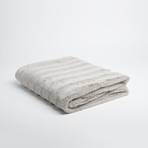 Chinchilla Stripe Cuddle Fur Throw/Blanket // Silver (50"L x 65"W)