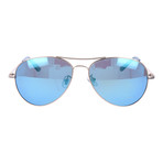 Columbia // Polarized Triangular Aviators // Silver + Blue