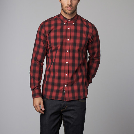 Plaid Claremont Button-Down Shirt // Red (S)