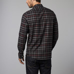 Plaid Claremont Button-Down Shirt // Black + Red (L)