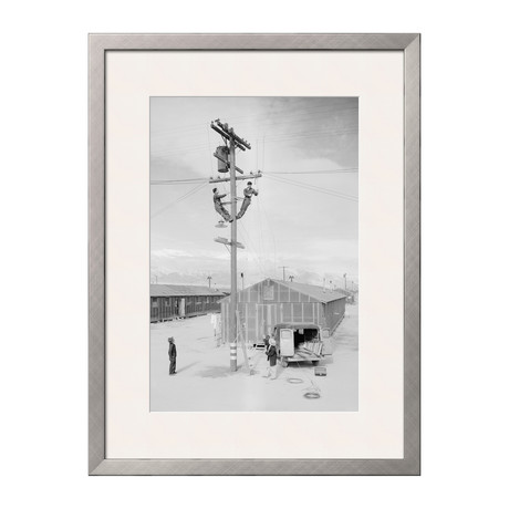 Line Crew At Work In Manzanar (Pewter Frame)