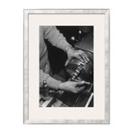 Hands Of Lathe Worker (Silver Frame)