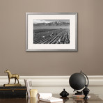 Farm, Farm Workers, Mt. Williamson In Background (Pewter Frame)