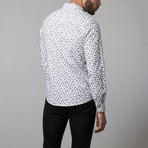 Printed Button-Down // White + Black (XL)