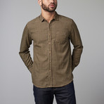 Micro Corduroy Button-Down Shirt // Brown (XL)