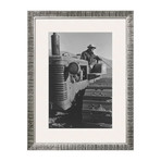 Benji Iguchi On Tractor (Pewter Frame)