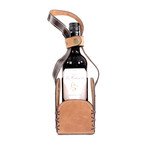 Leather Wine Carrier // Square (Black)