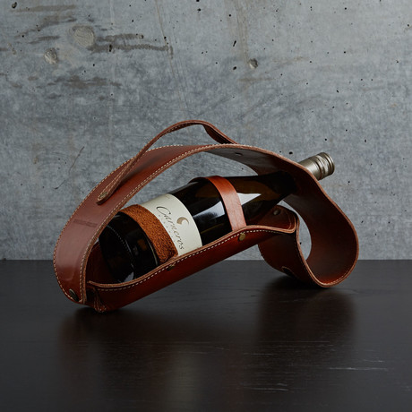 Mytulus // Leather Wine Holder // Table (Brown)