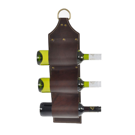 Leather Wine Rack (Brown)