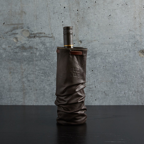 Leather Wine Sleeve // Brown