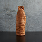 Leather Stitched Wine Sleeve // Camel