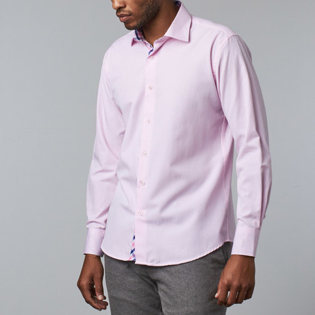 Contrast Trimmed Dress Shirt // Light Pink (S)