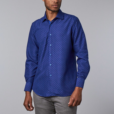 Geo Dress Shirt // Royal (S)