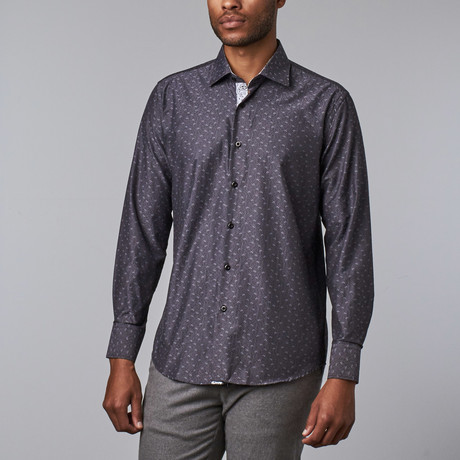 Contrast Trimmed Dress Shirt // Grey (S)