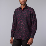 Printed Dress Shirt // Burgundy (XL)