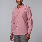 Geo Dress Shirt // Red + White (L)