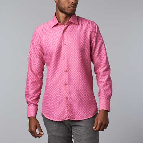 Contrast Trimmed Dress Shirt // Pink (S)