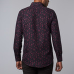 Printed Dress Shirt // Burgundy (XL)