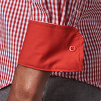 Geo Dress Shirt // Red + White (L)