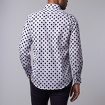 Polka Dot Dress Shirt // White + Navy (3XL)