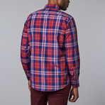 Plaid Dress Shirt // Navy (L)