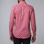 Polka Dot Dress Shirt // Pink + White (M)