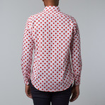 Polka Dot Dress Shirt // White + Red (S)